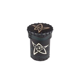 Call of Cthulhu Leather Dice Cup: Black/Green with Gold