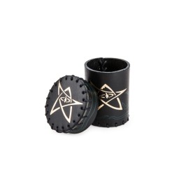 Call of Cthulhu Leather Dice Cup: Black/Green with Gold
