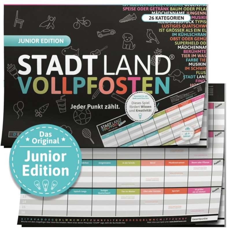 STADT LAND VOLLPFOSTEN - Junior Edition 'Jeder Punkt zählt.' - A4