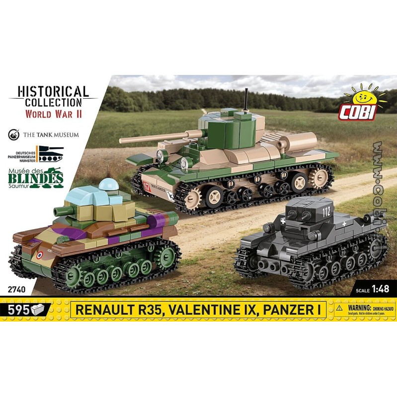 Cobi 2740 Renault R35, Valentine IX, Panzer 1