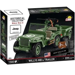 Cobi 2804 Jeep Willys MB inkl. Anhänger und M2 Gewehr der US Army - Executive Edition