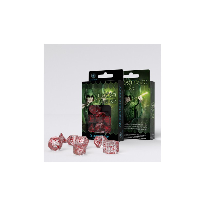 Q-Workshop: Elvish Translucent & red Dice Set