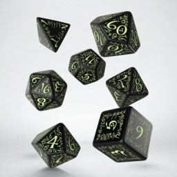 Q-Workshop: Elvish Black & glow-in-the-dark Dice Set