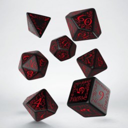 Q-Workshop: Elvish Black & red Dice Set