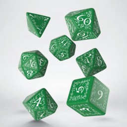 Q-Workshop: Elvish Green & white Dice Set