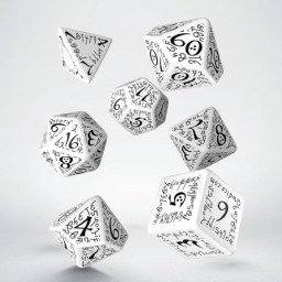 Elvish White & black Dice Set