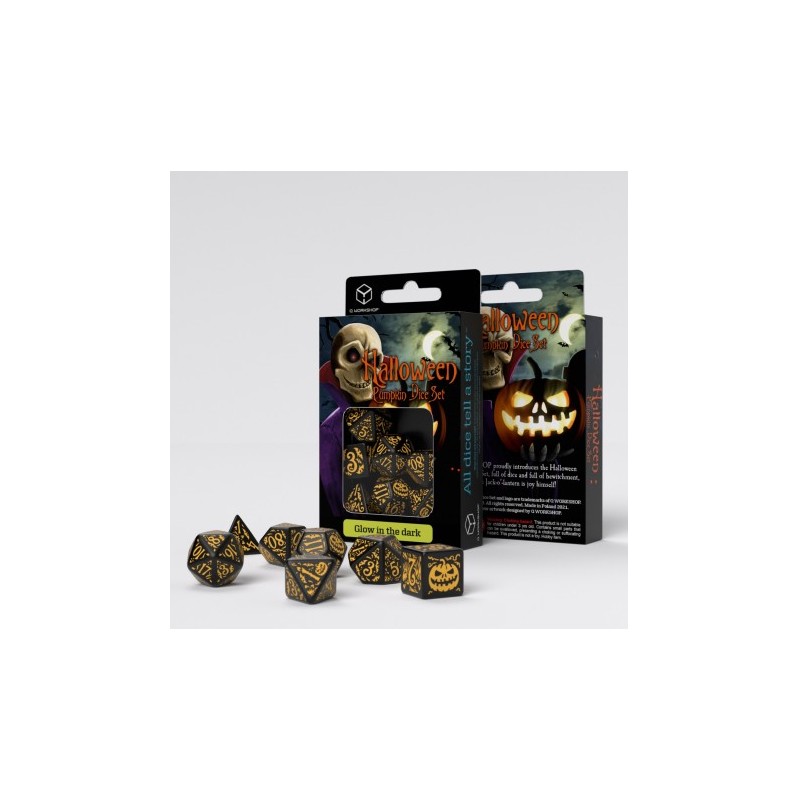 Q-Workshop: Halloween Pumpkin - Jack O’Lantern Dice Set