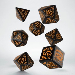 Q-Workshop: Halloween Pumpkin Black & orange Dice Set