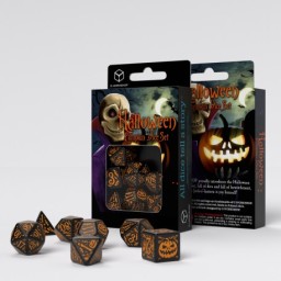 Q-Workshop: Halloween Pumpkin Black & orange Dice Set