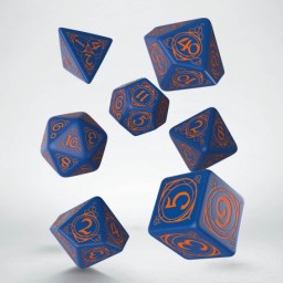 Q-Workshop: Wizard Dark-blue & orange Dice Set