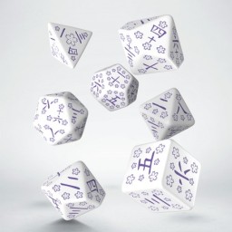 Q-Workshop: Japanese Dice Set: Blue Star Lotus