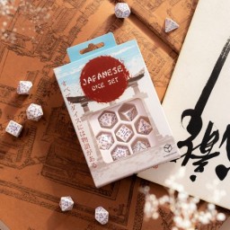 Q-Workshop: Japanese Dice Set: Blue Star Lotus