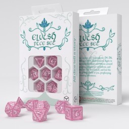 Q-Workshop: Elvish Shimmering pink & White Dice Set