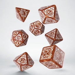 Q-Workshop: Steampunk Clockwork Caramel & White Dice Set