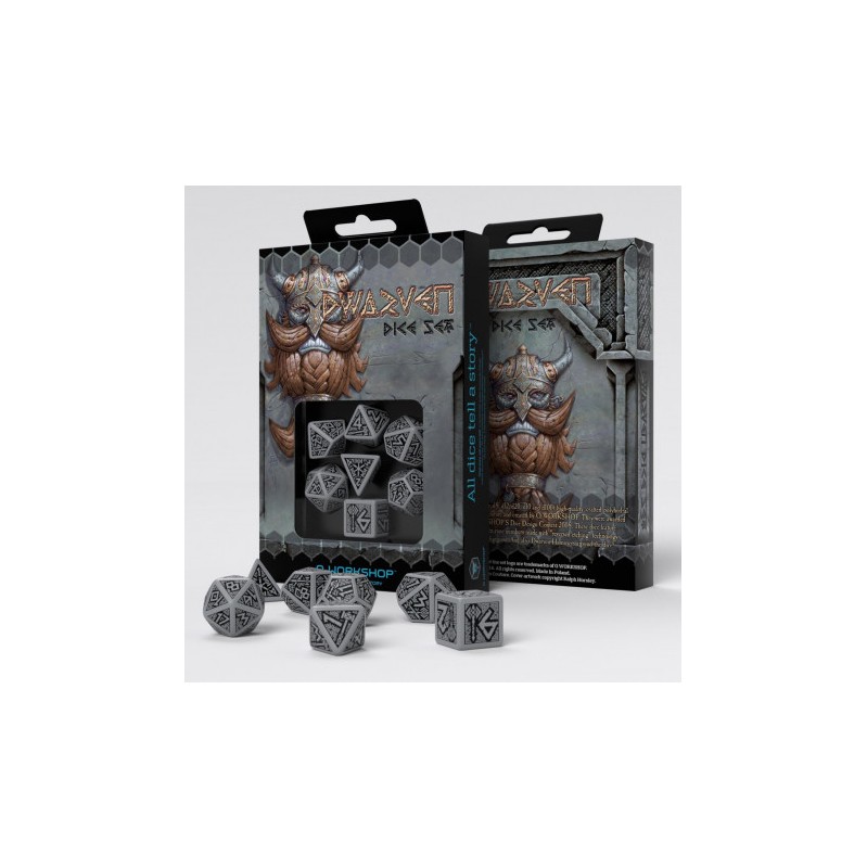 Q-Workshop: Dwarven Gray & black Dice Set