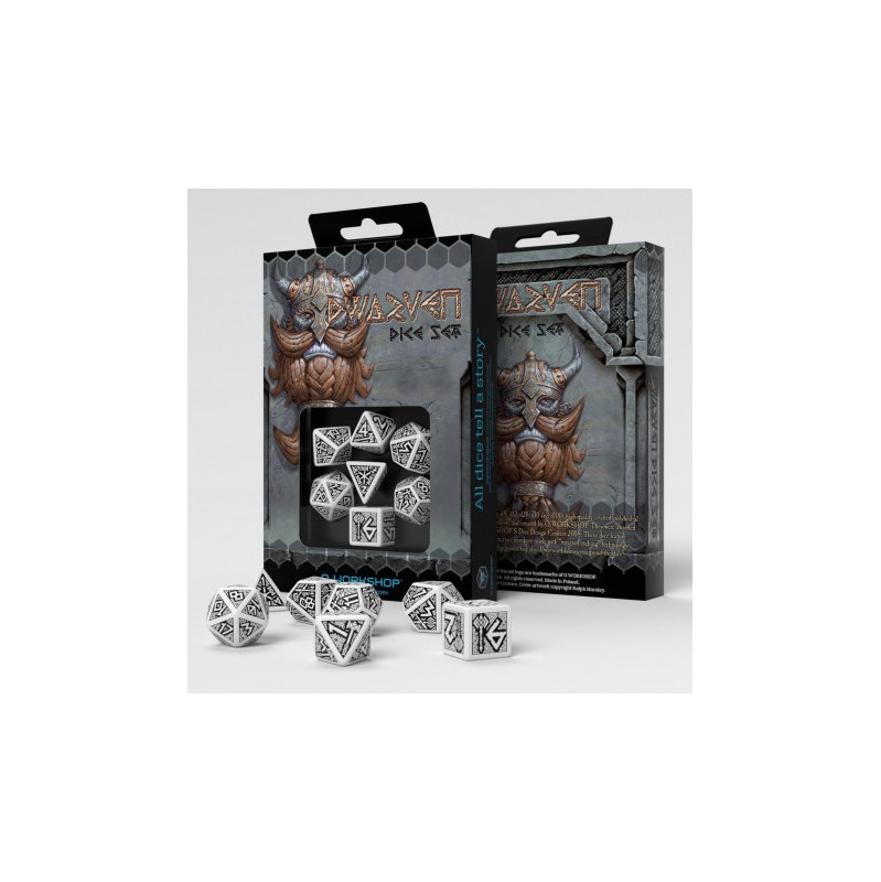 Q-Workshop: Dwarven White & black Dice Set