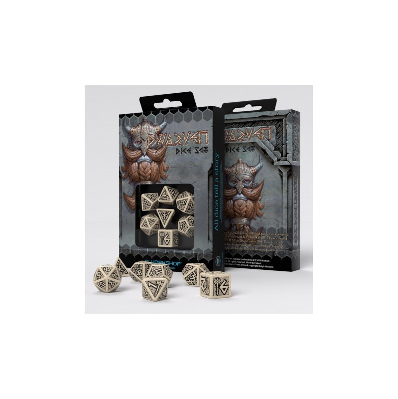 Q-Workshop: Dwarven Beige & black Dice Set