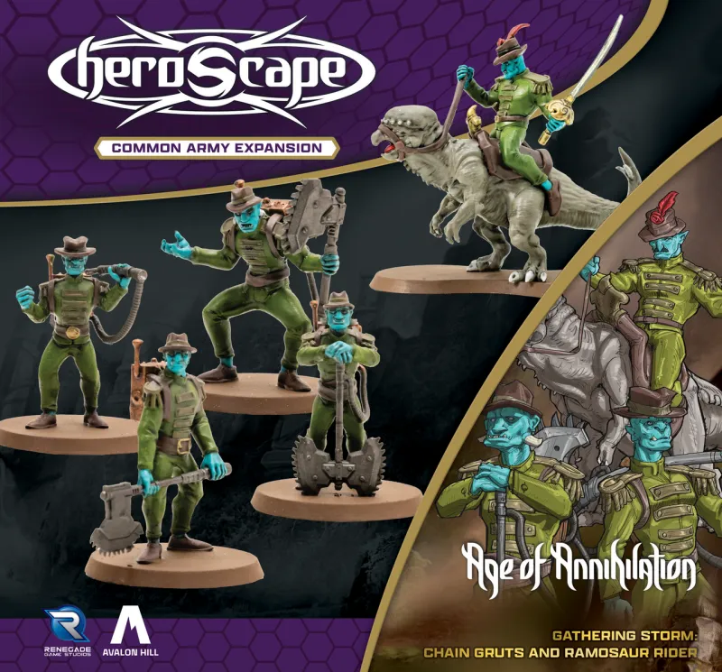 Heroscape Chain Gruts and Ramosaur Rider Army Expansion