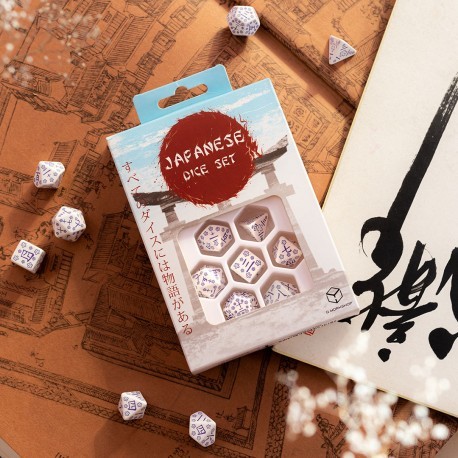 Q-Workshop: Japanese Dice Set: Blue Star Lotus