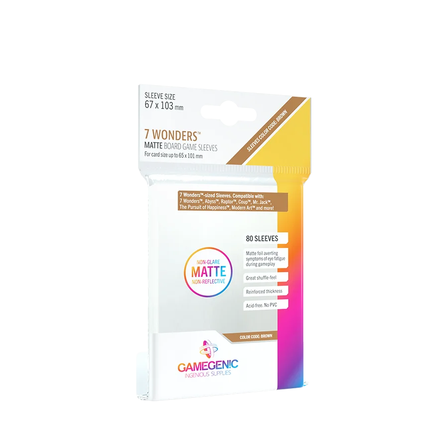 Gamegenic - Matte 7 Wonders Sleeves 67 x 103 mm - Clear