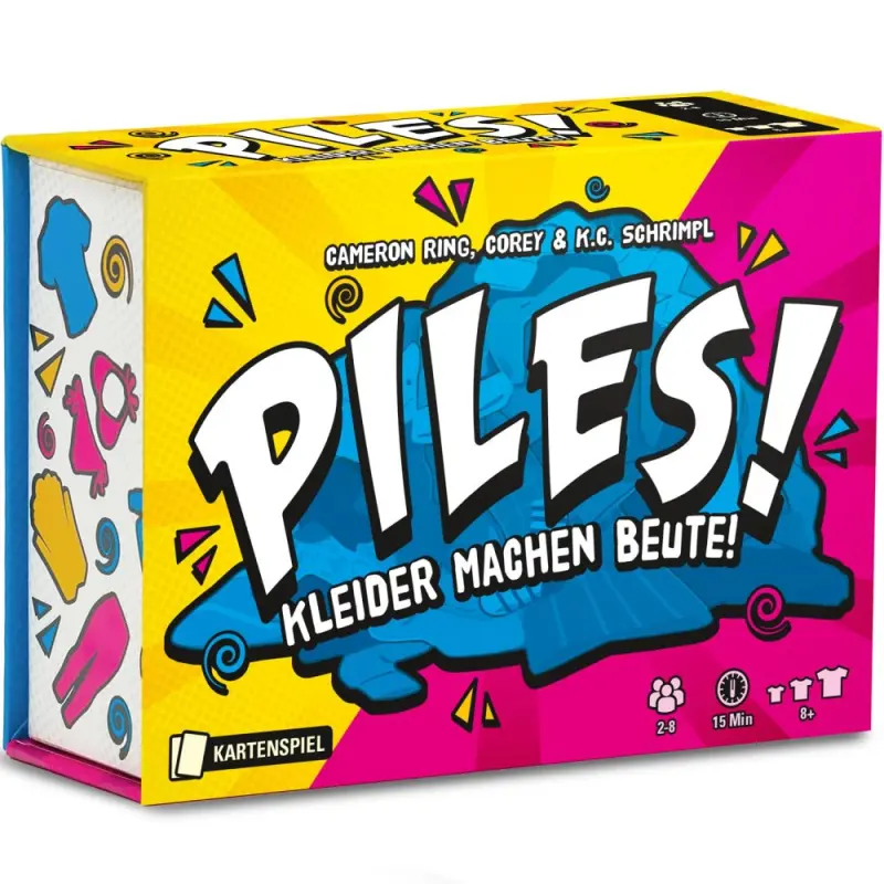 PILES! Kartenspiel mit bunten Kleidungskarten zum schnellen Sammeln und Kombinieren