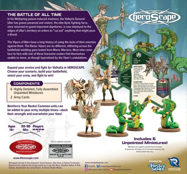 Heroscape Elites of Ullar and Ranoc Vipers Army Expansion