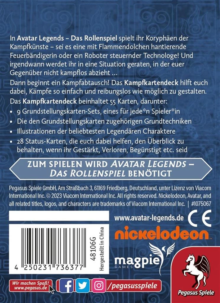 Avatar Legends – Das Rollenspiel: Kampfkartendeck - DE
