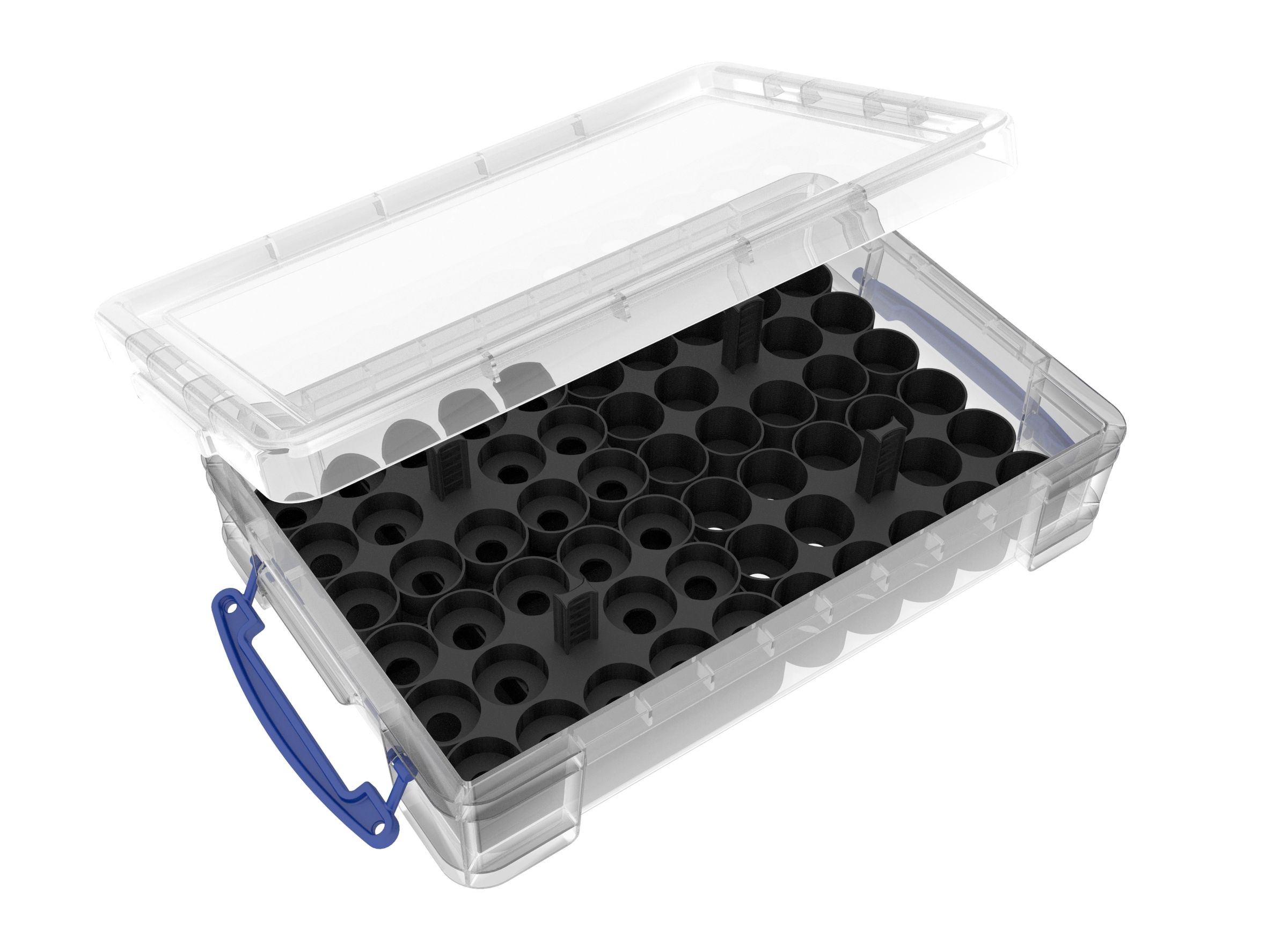 Feldherr Farbhalter + Token Trays für 4L Really Useful Boxes - 56 Citadel Farbtöpfchen (12 ml / 18 ml / 24 ml) + Spielmaterial