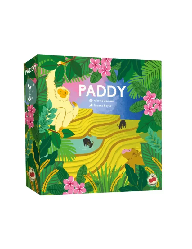 Paddy Brettspiel mit Reisterrassen, Wasserkanälen und Landschaftsplättchen
