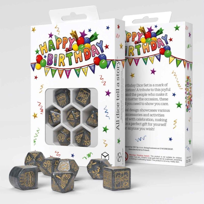 Q-Workshop: Happy Birthday Dice Set: Confetti