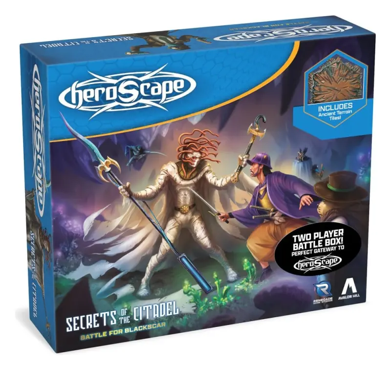 Heroscape Battle for Blackscar Erweiterung mit neuen Charakteren und modularem Hexfeld-Gelände
