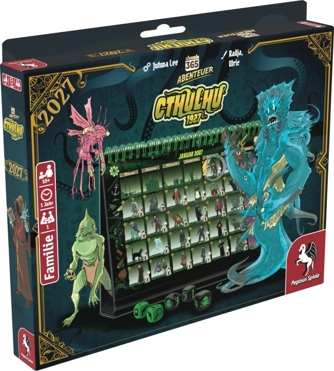 365 Abenteuer – Cthulhu 1927 Kalender mit John Miller, Würfeln und täglichem Cthulhu-Abenteuer