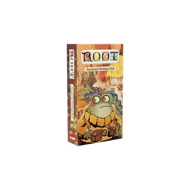 Root Homeland Hirelings Pack mit drei Gefolgsleuten, Tarotkarten und individuellen Meeples