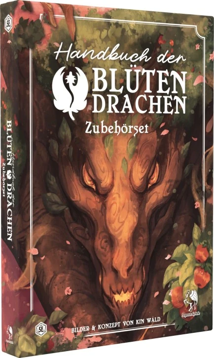 Handbuch der Blütendrachen Zubehörset mit Spielleitungsschirm, doppelseitigen Kampfkarten, Drachen-Referenzkarten und Stickern