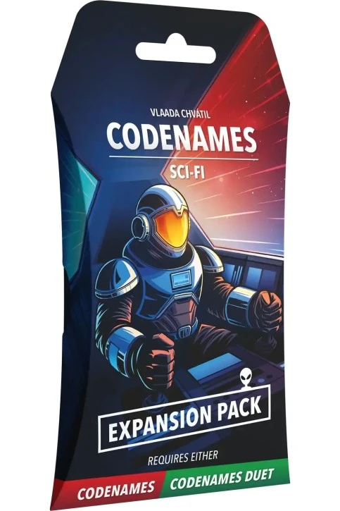 Codenames Sci-Fi Erweiterung mit 50 Science-Fiction-Wörtern, 3 Agenten und 4 Bildern
