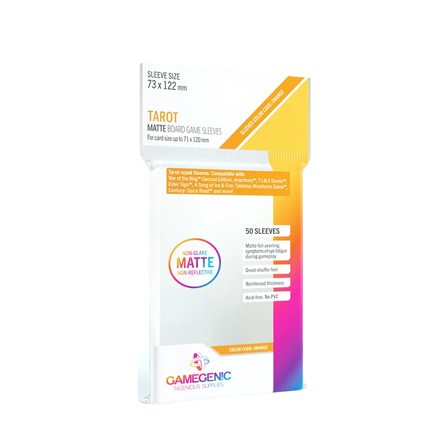 Gamegenic - Matte Tarot-Sized Sleeves 73 x 122 mm - Clear (50)