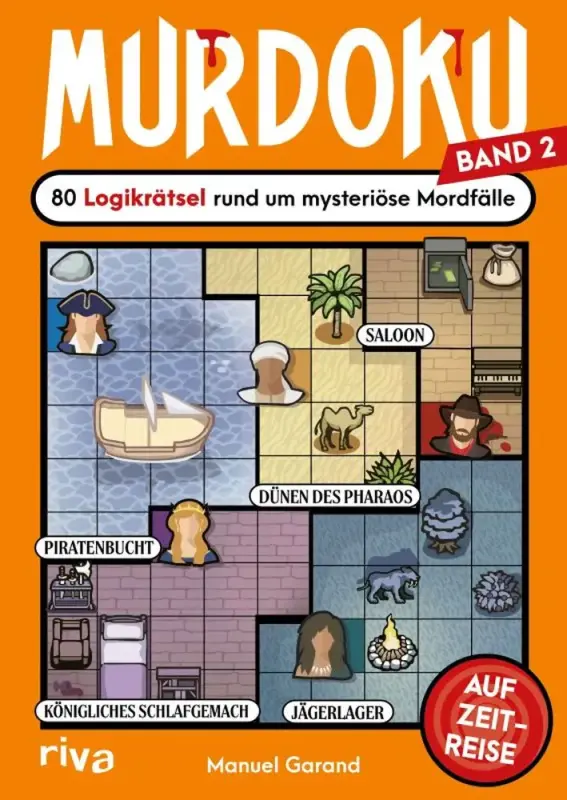 Murdoku 2 Rätselbuch mit historischen Tatorten, Verdächtigen und Logikrätseln aus Mittelalter, Wildem Westen und Antike