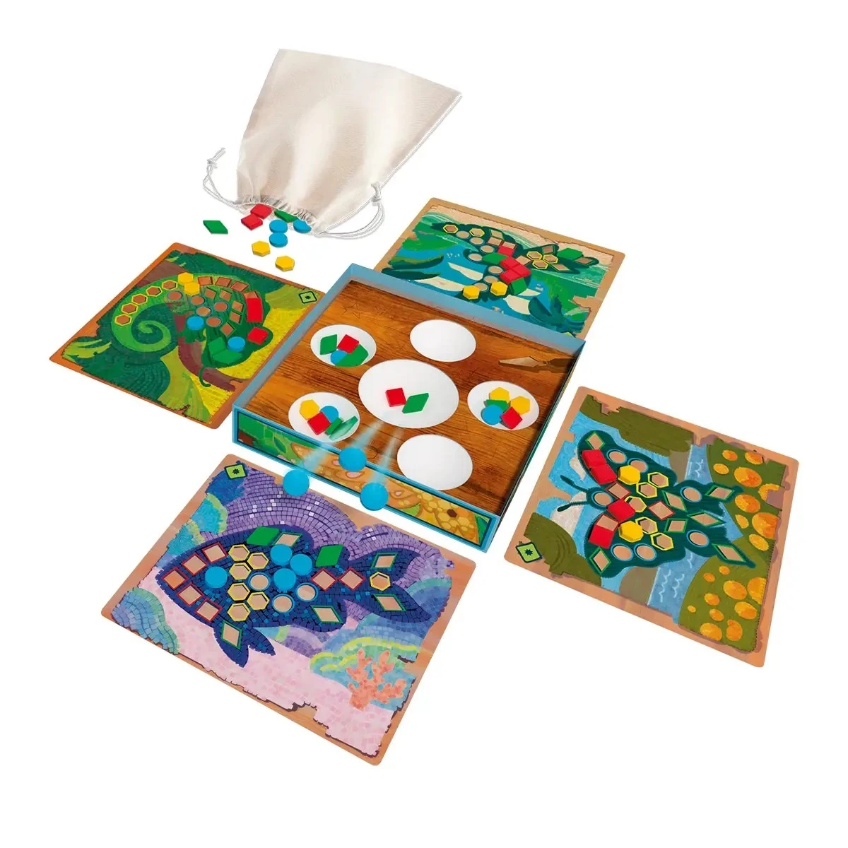 Azul Kids Mein buntes Mosaik mit farbigen Acrylsteinen und doppelseitigen Spielertableaus