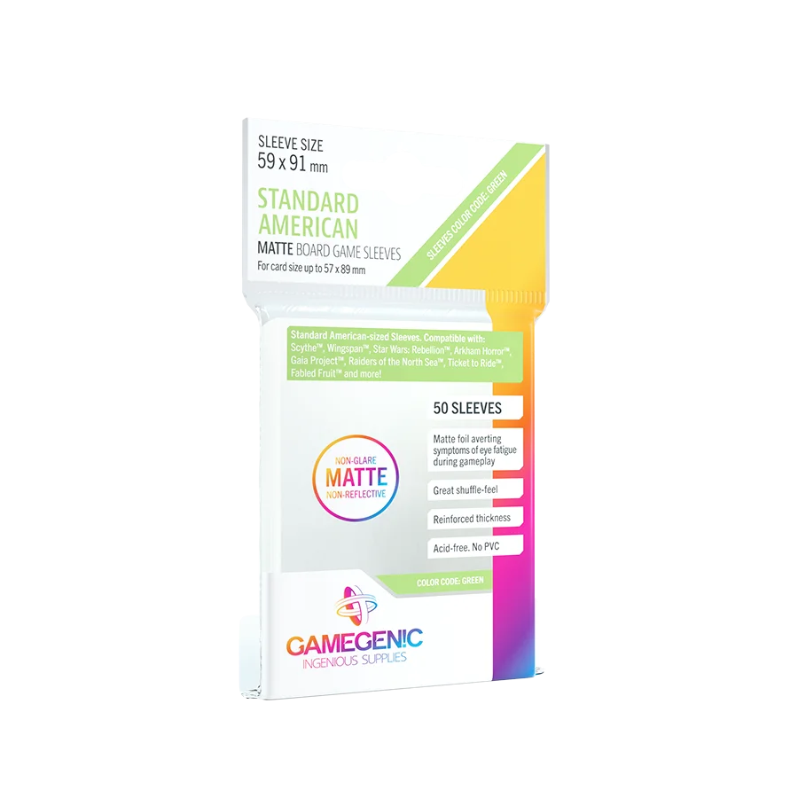 Gamegenic - Matte Standard American-Sized Boardgame Sleeves 59 x 91 mm