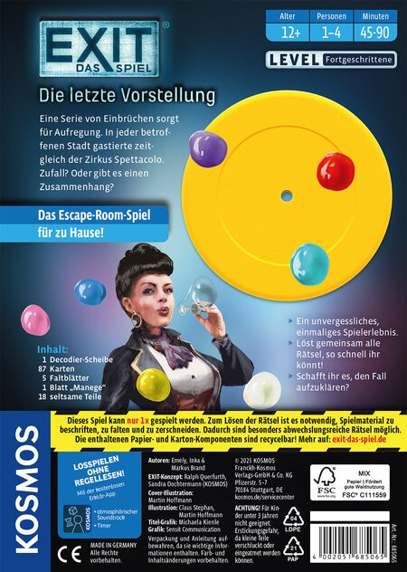 EXIT Das Spiel: Die letzte Vorstellung - DE