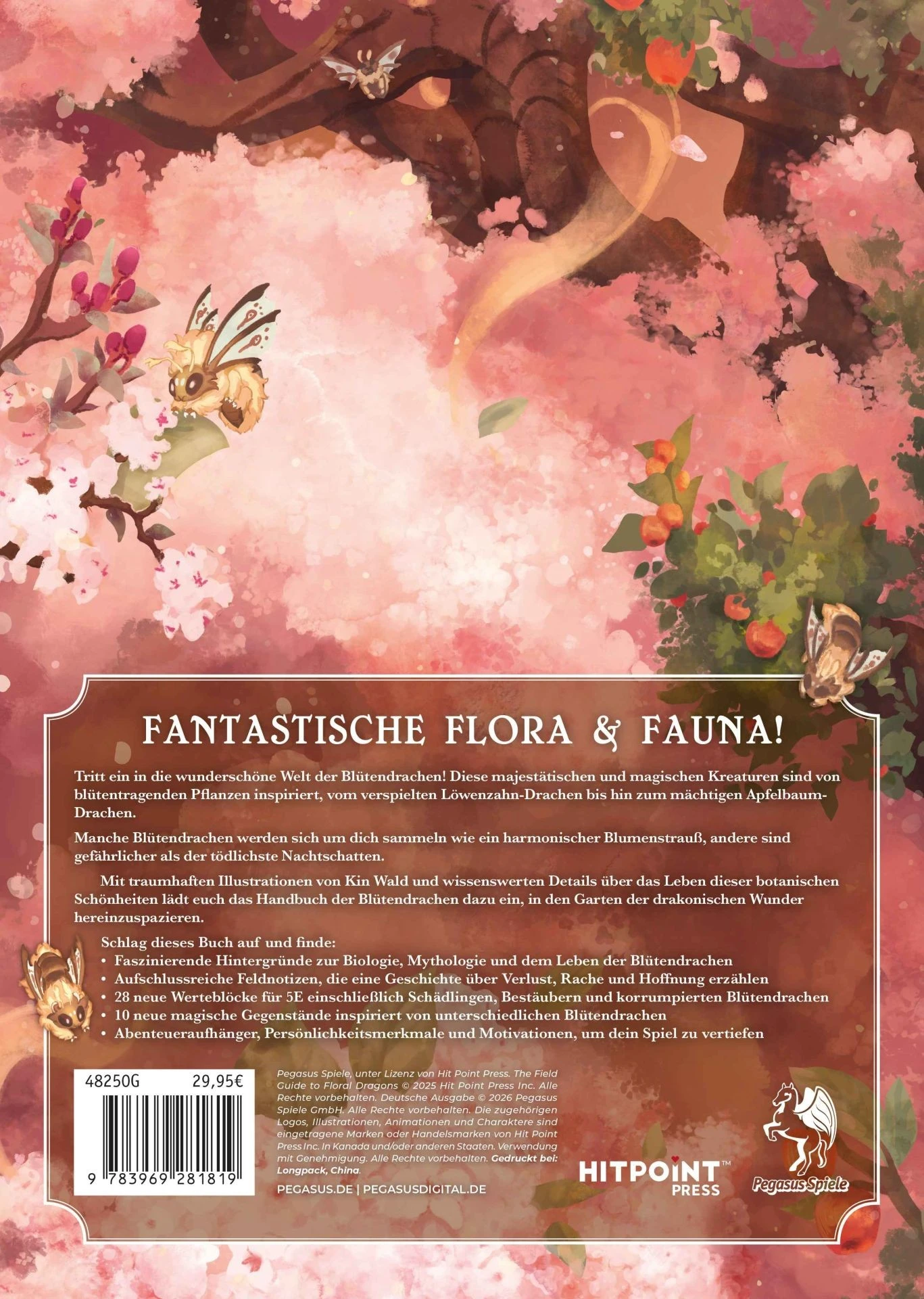 Handbuch der Blütendrachen mit fantasievollen Illustrationen botanischer Drachen, blühenden Pflanzen und magischen Kreaturen