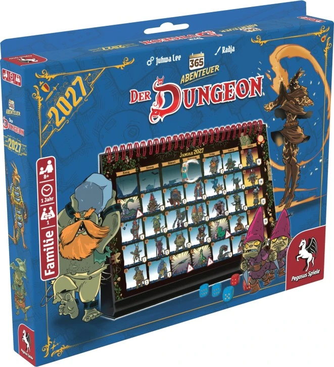 365 Abenteuer – Der Dungeon Kalender mit Elin, Würfeln und täglichem Dungeon-Abenteuer