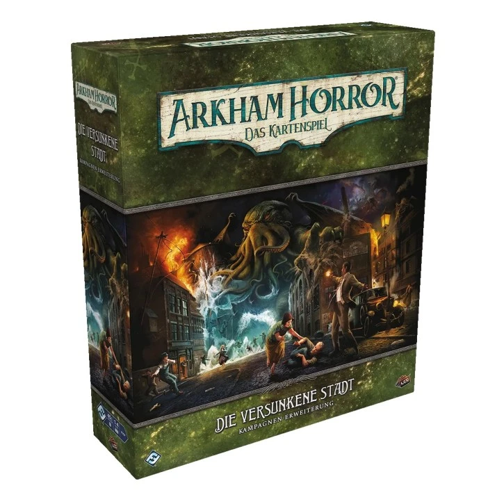 Arkham Horror Die versunkene Stadt Kampagnenerweiterung mit R’lyeh, Ermittlern und Cthulhu