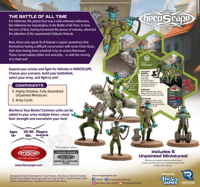 Heroscape Chain Gruts and Ramosaur Rider Army Expansion