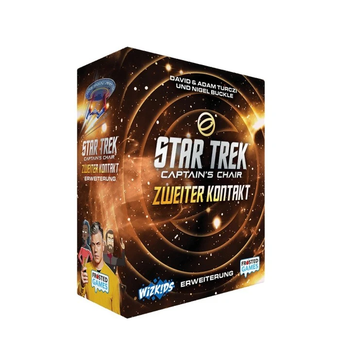Star Trek Captain’s Chair – Zweiter Kontakt Erweiterung mit 3 Captains, 105 Karten und Raumschiff-Aufstellern