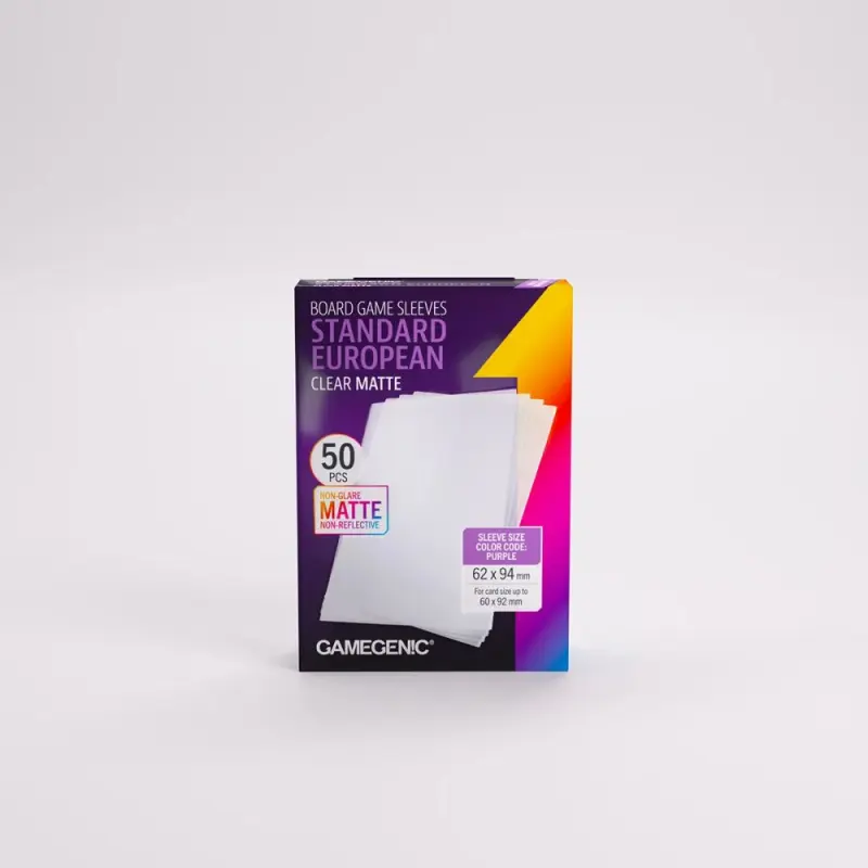 Gamegenic - Matte Standard European-Sized Sleeves 62 x 94 mm - Clear (50)
