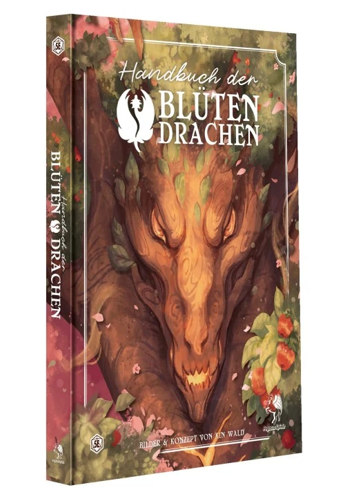 Handbuch der Blütendrachen mit fantasievollen Illustrationen botanischer Drachen, blühenden Pflanzen und magischen Kreaturen