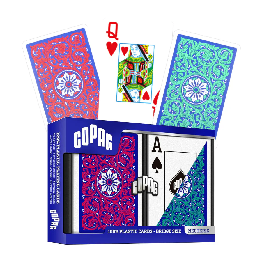 COPAG Neoteric Bridge Size Jumbo Index Playing Cards Double Deck (red and green)