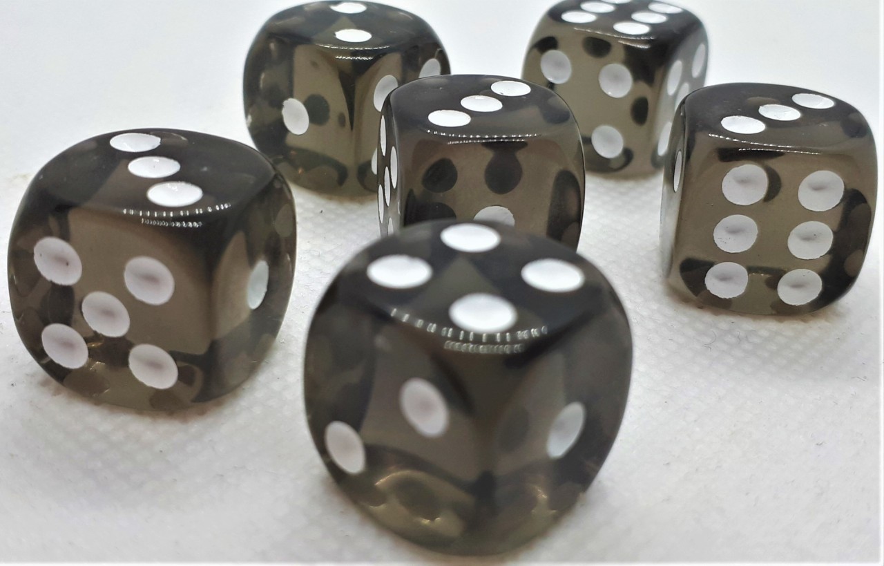Dice4Friends Würfelset D6 Transparent: Black (12)