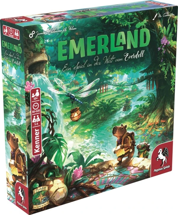 Everdell Emerland Brettspiel mit Tierfiguren, Dschungel-Spielplan, 3D-Ruine, Karten und Ressourcenplättchen